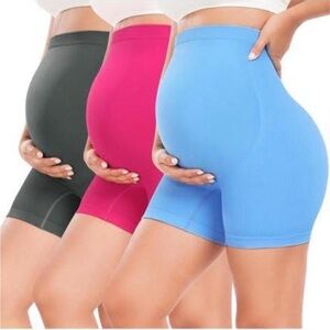 Women's Maternity Shorts - Black, Pink, and Blue